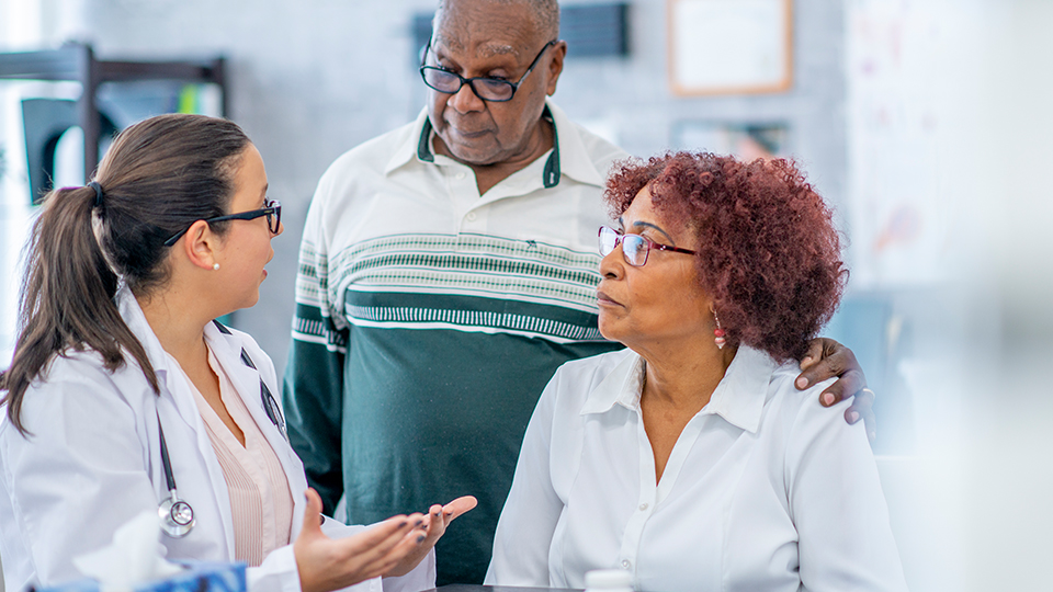 Doctor with patients