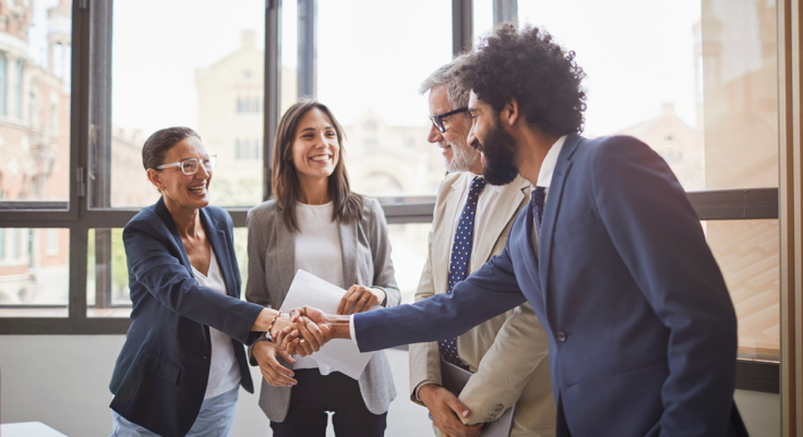 Professionals shaking hands