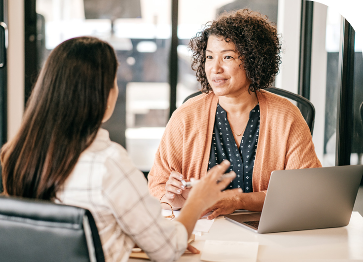 Two women having a conversation