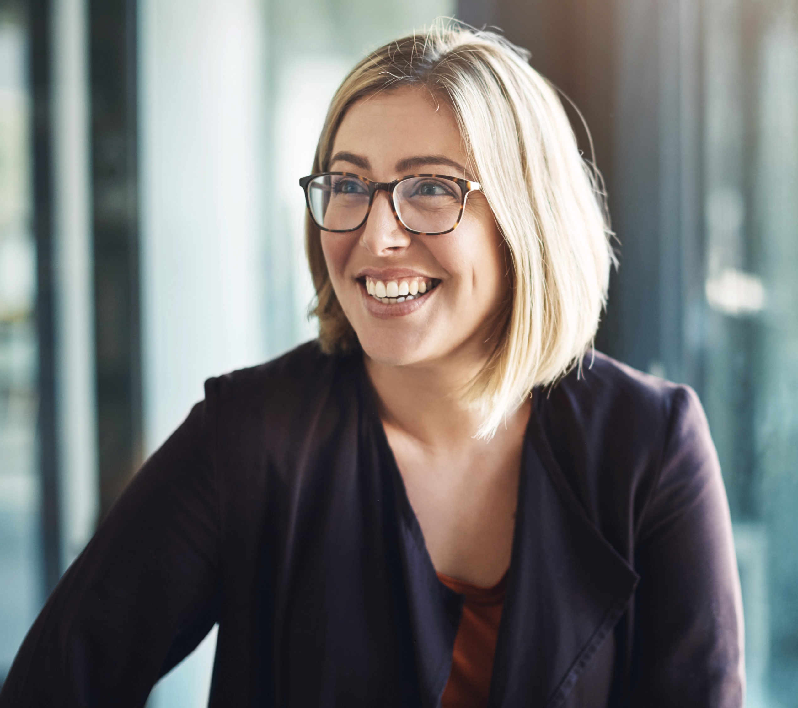 Woman smiling