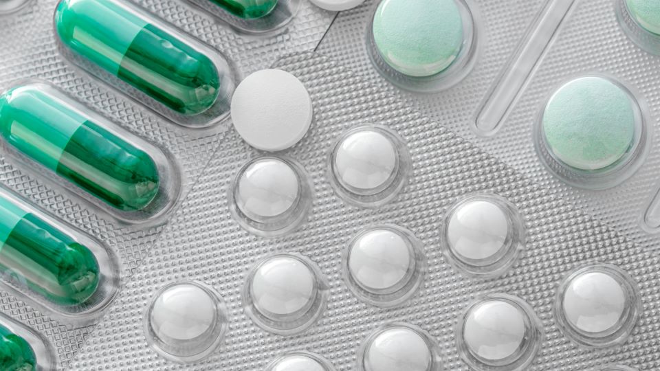 Collection of pills and capsules