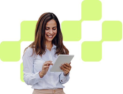 woman with tablet