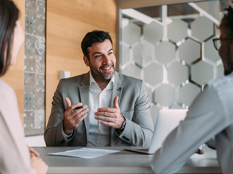 Man in suit in office