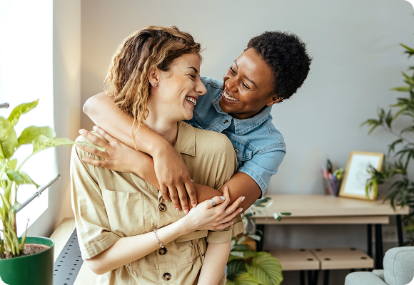 two people hugging