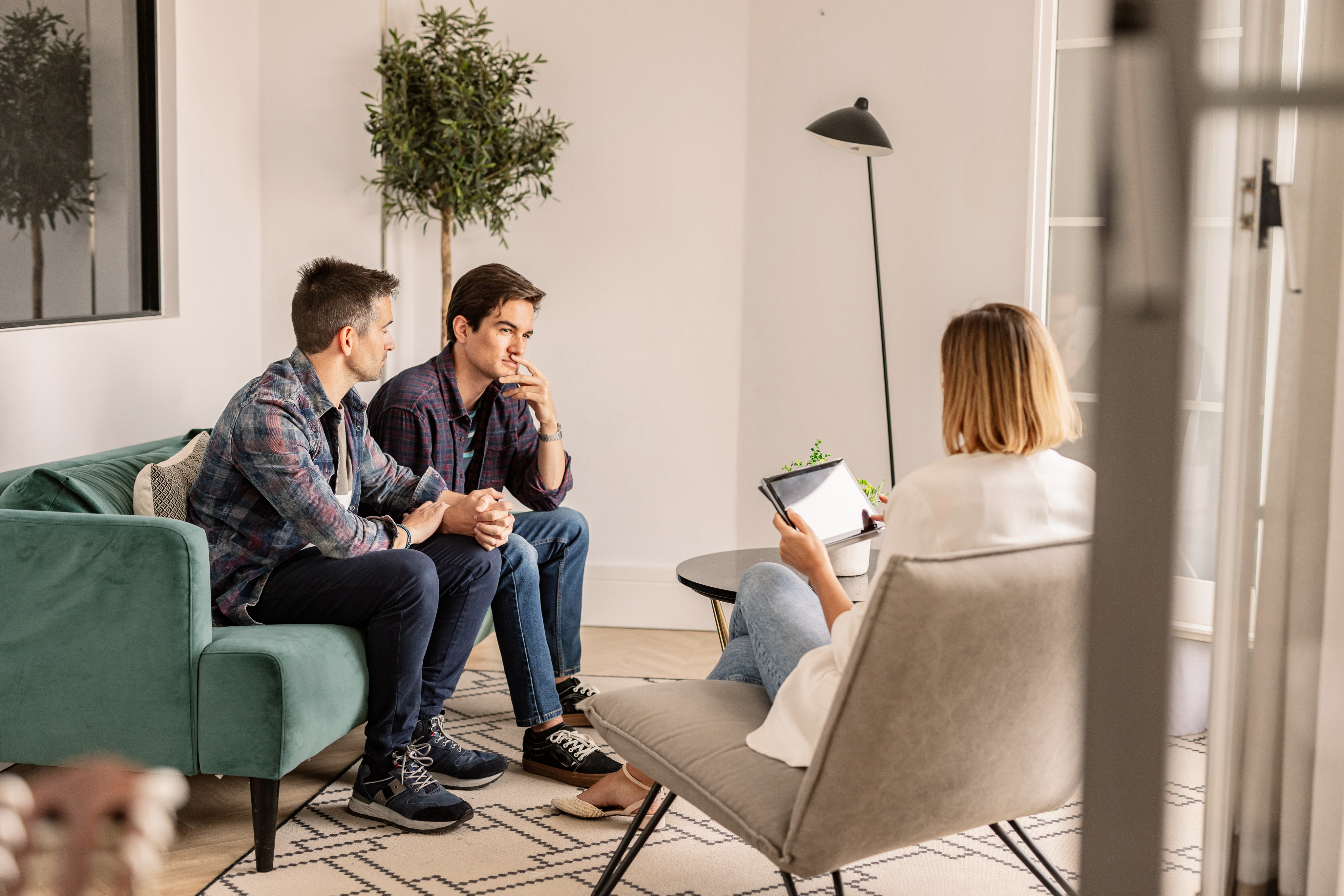 couple sitting with behavioral health specialist