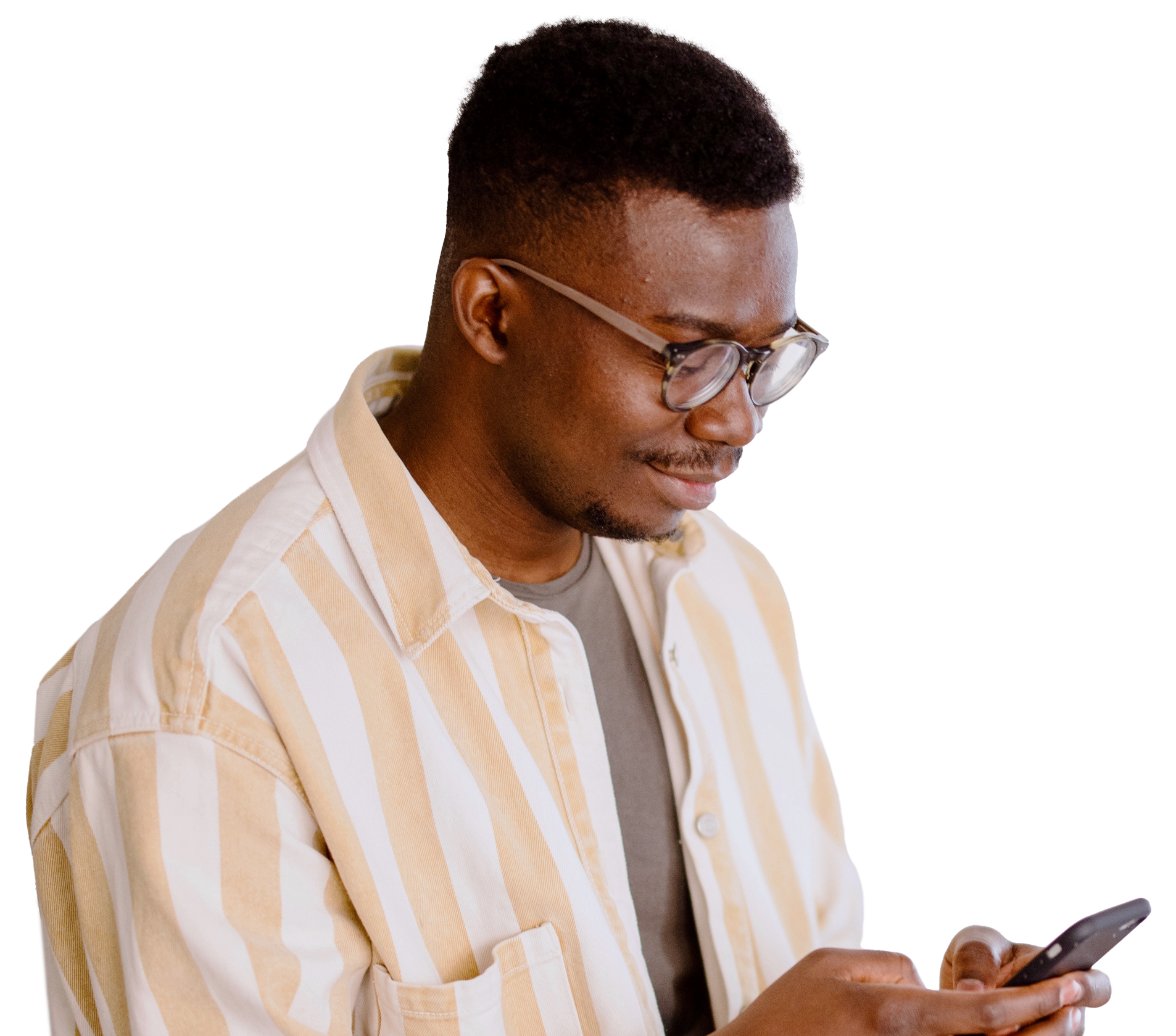 Man looking at cell phone