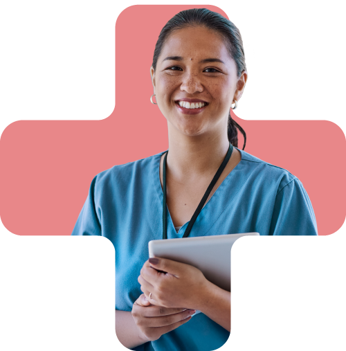 Nurse holding tablet