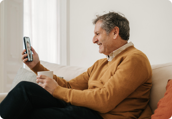 man at virtual care appointment