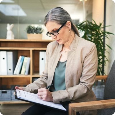 woman with clipboard