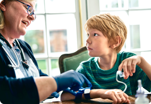 young boy getting treated 