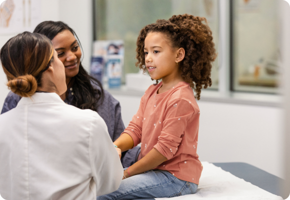 child with parent and provider