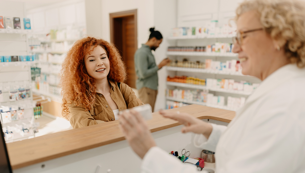 woman at pharmacy counter