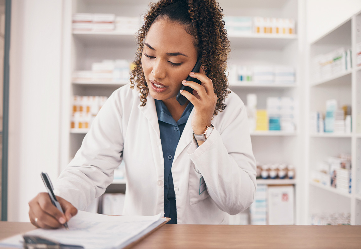 pharmacist on phone