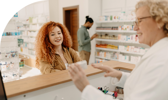 woman at pharmacy counter