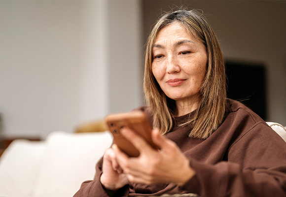 older woman on cell phone 