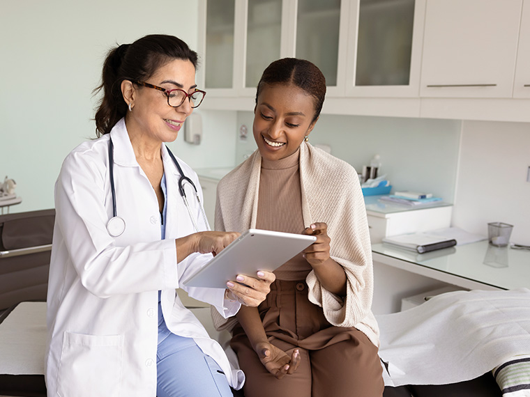 Doctor with female patient