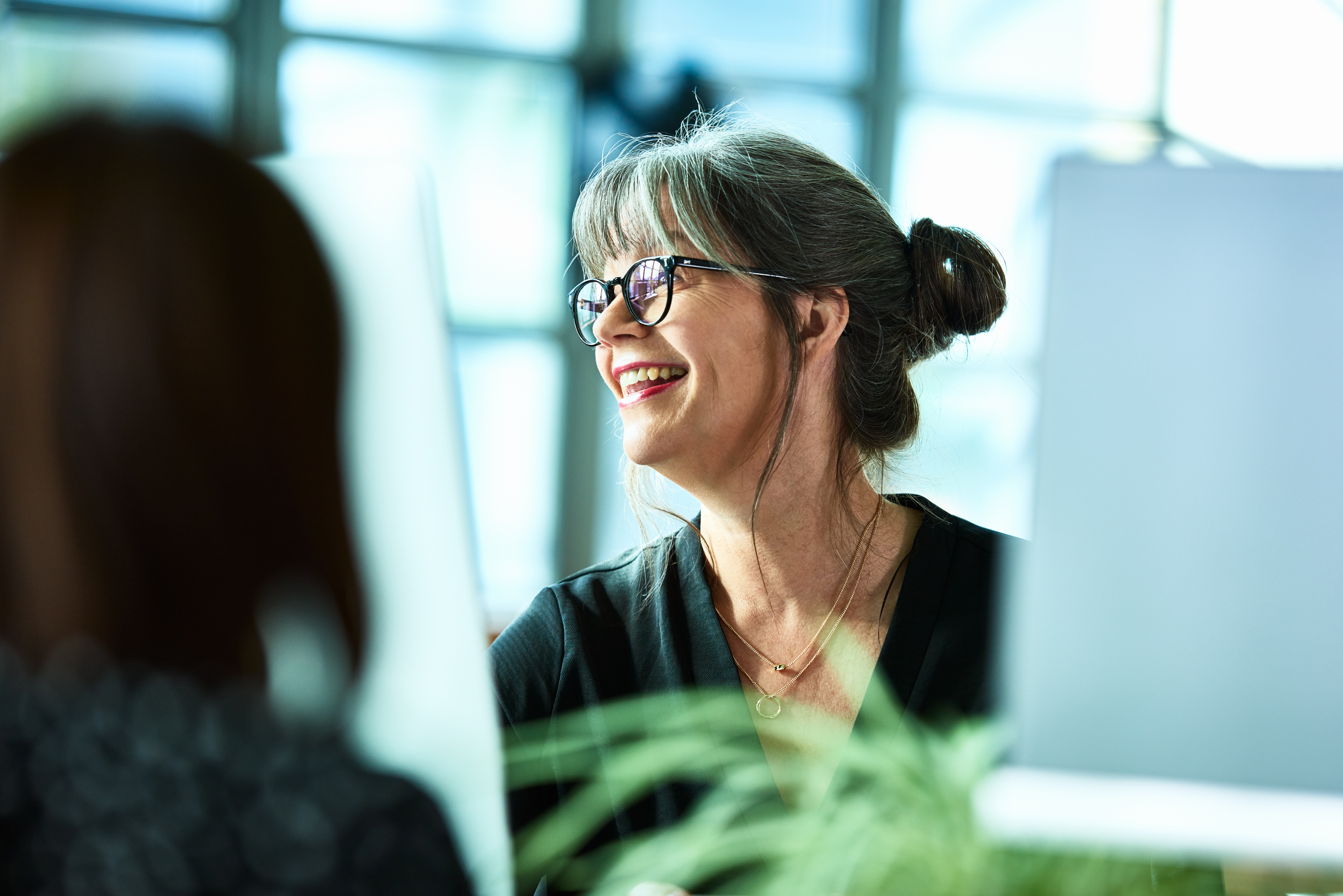 Woman smiling in office