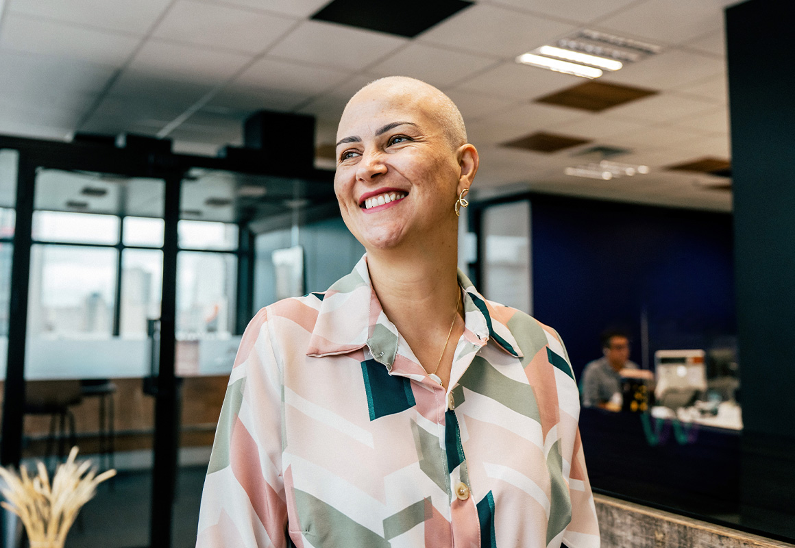 Oncology patient smiling