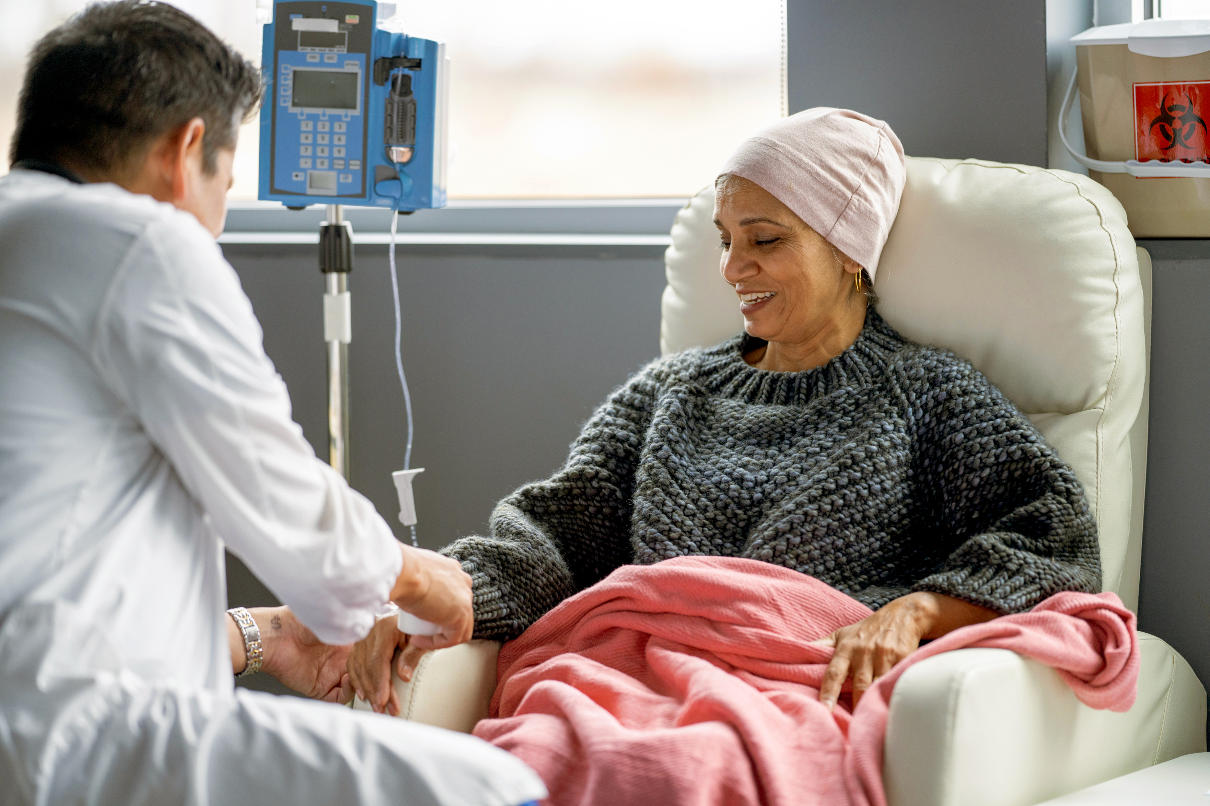 oncology patient getting infusions 