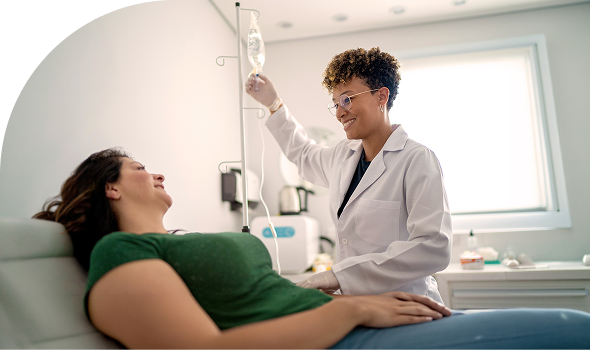 patient getting an infusion