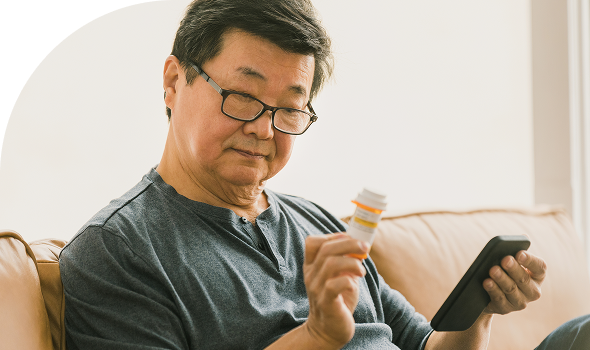 Man with pill hero