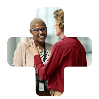 two women talking 