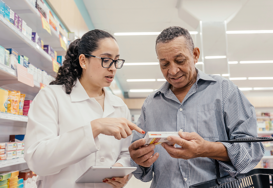 Man with pharmacist 