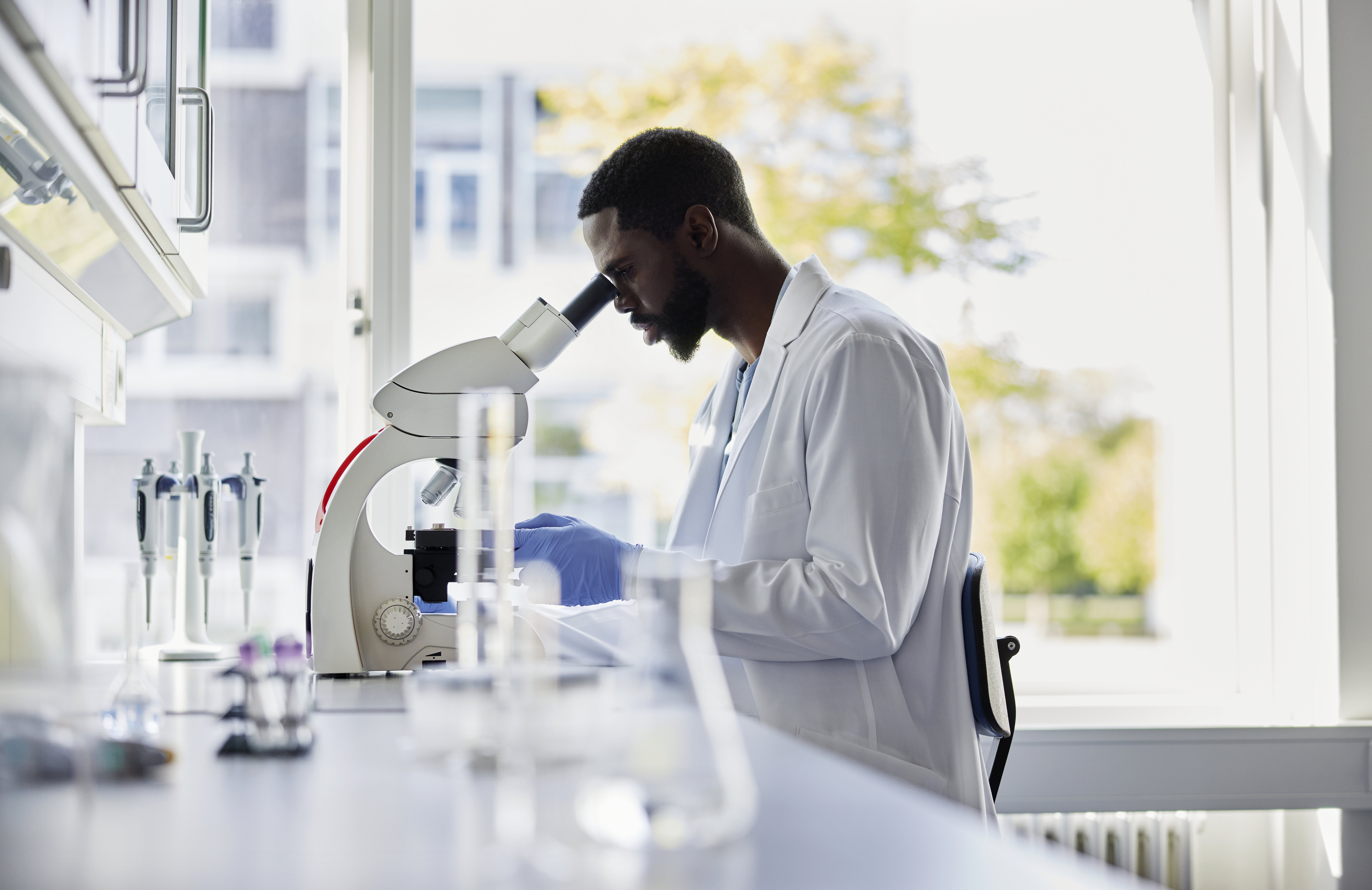 black male in lab