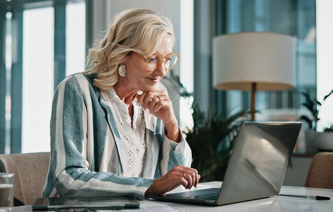 woman on computer