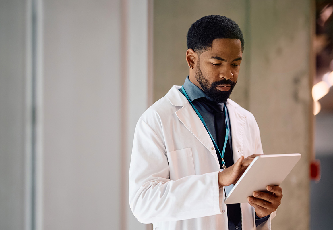 Man on tablet
