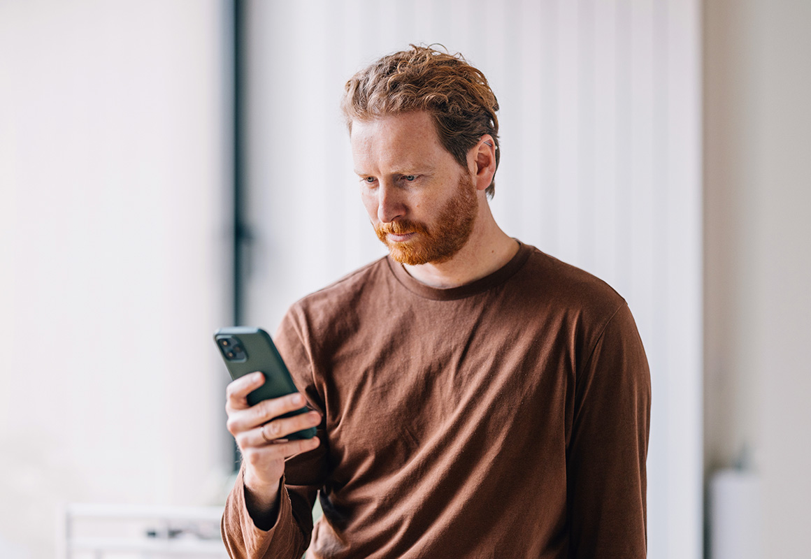 man on phone