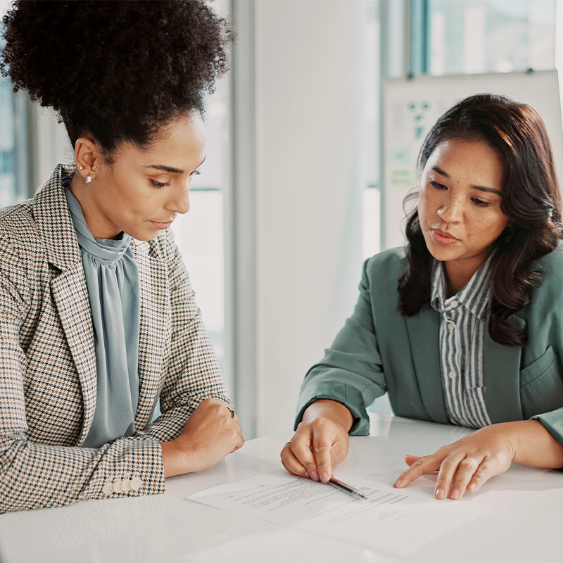 two women at work