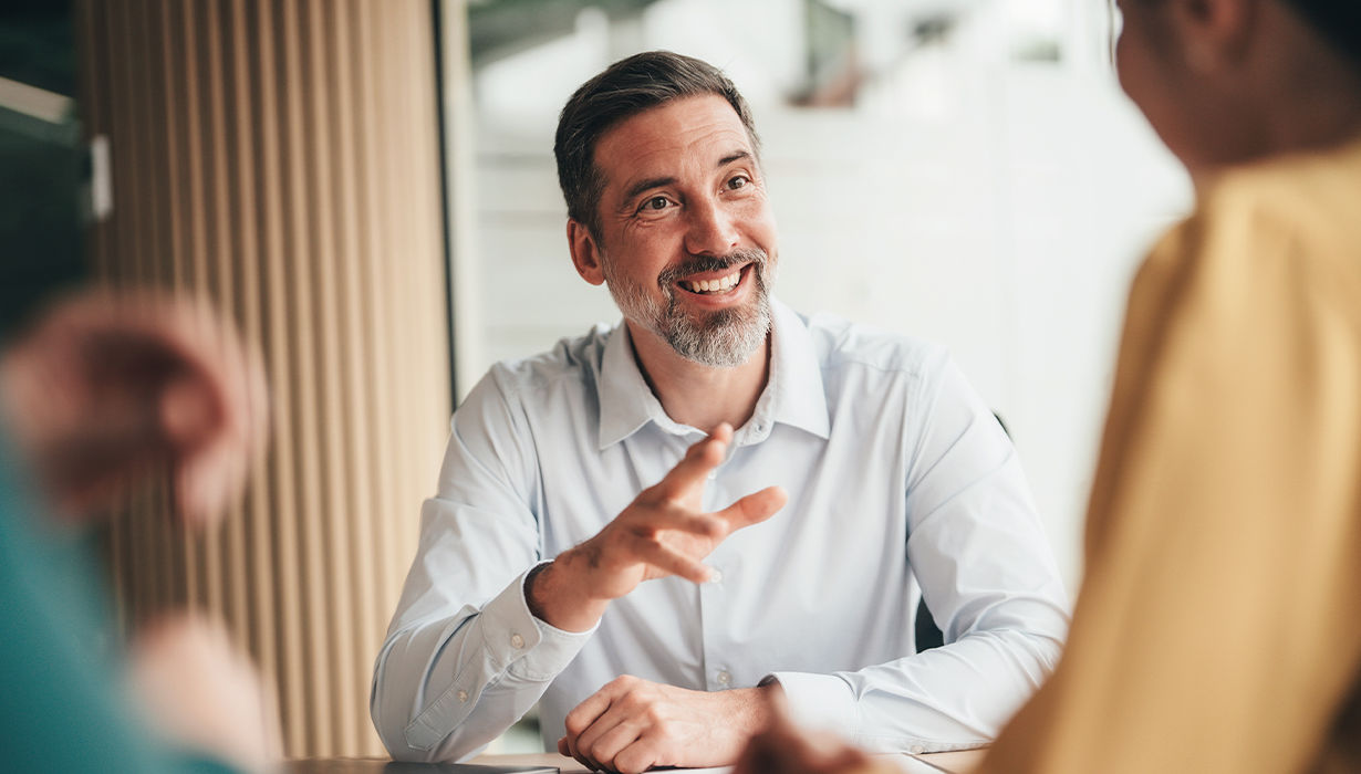 Consultant smiling