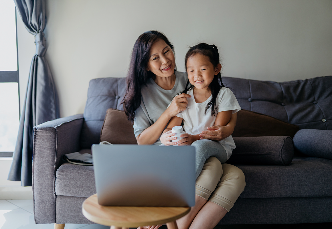 Mom and daughter virtual care