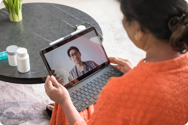 woman on a telemedicine appointment