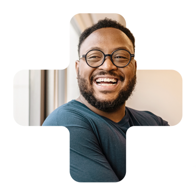 man in glasses smiling