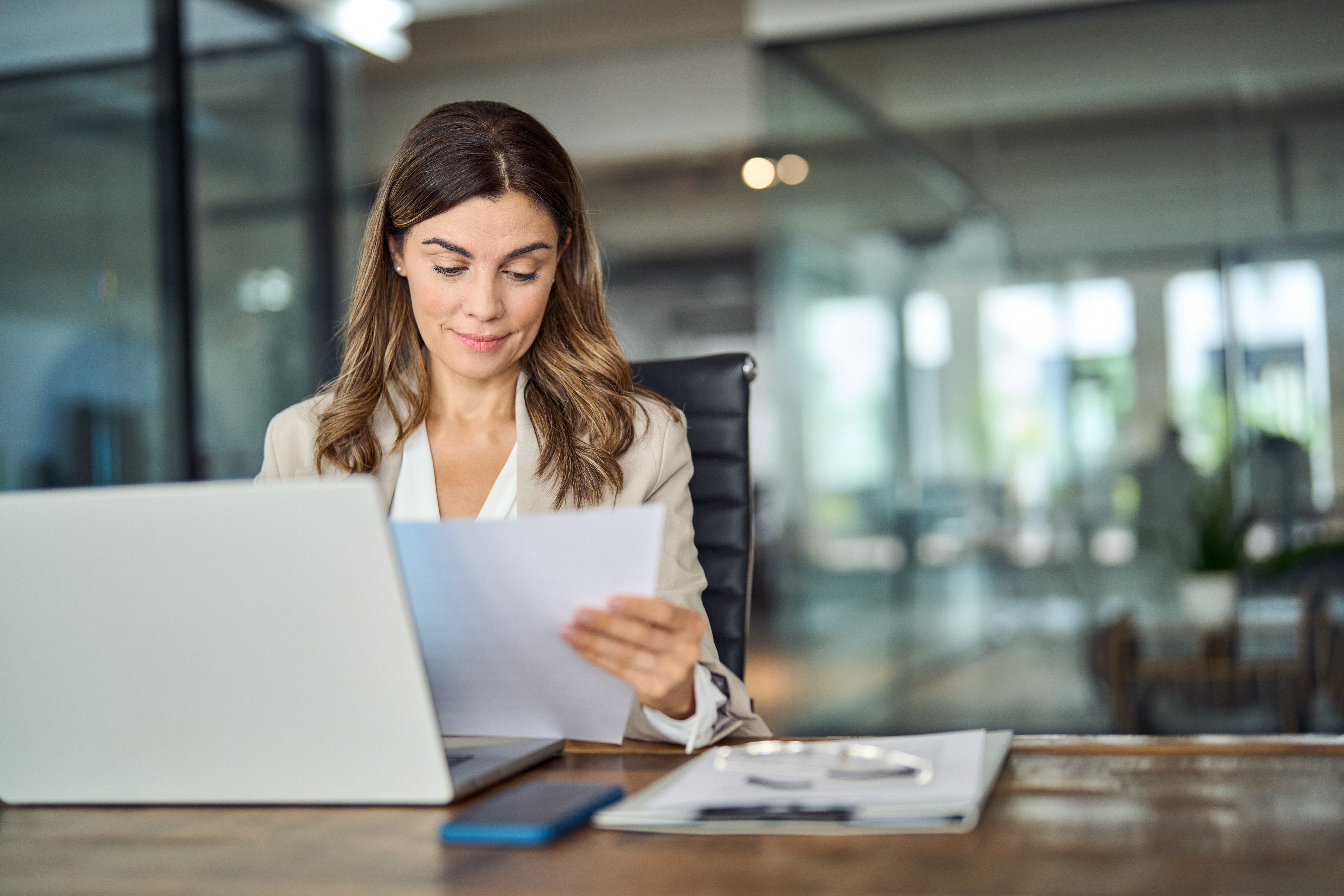 Woman in office