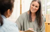 Therapist with client