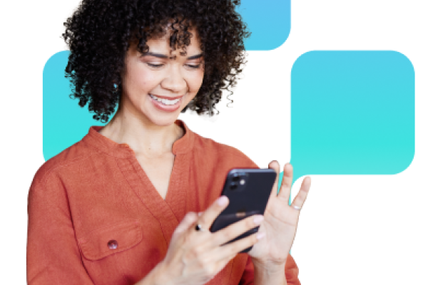 young woman browsing on phone