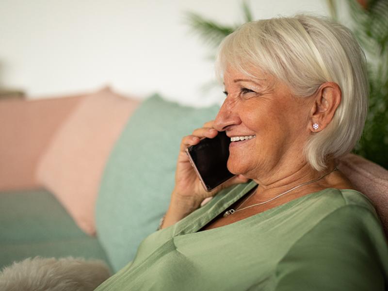 Woman talking on phone