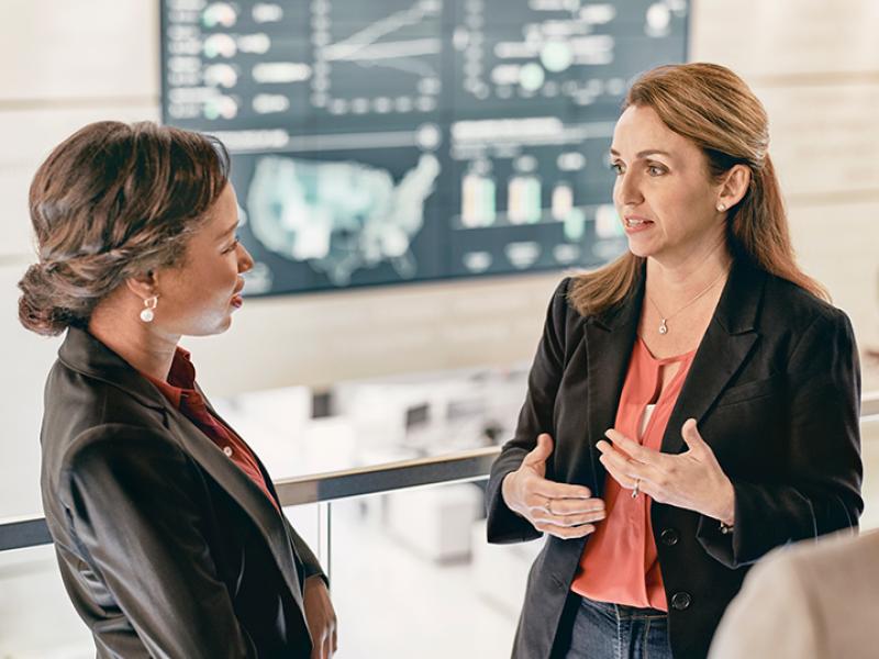 Two women having a discussion