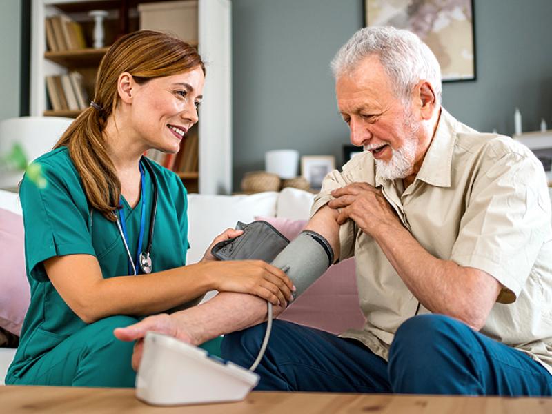 Home based care, nurse and patient