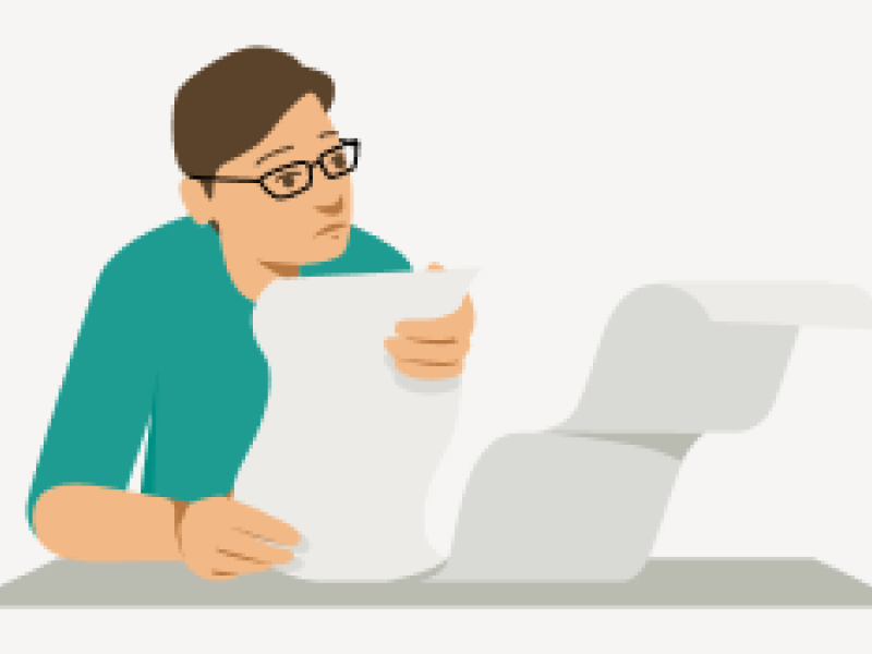 illustration of a man looking at paperwork