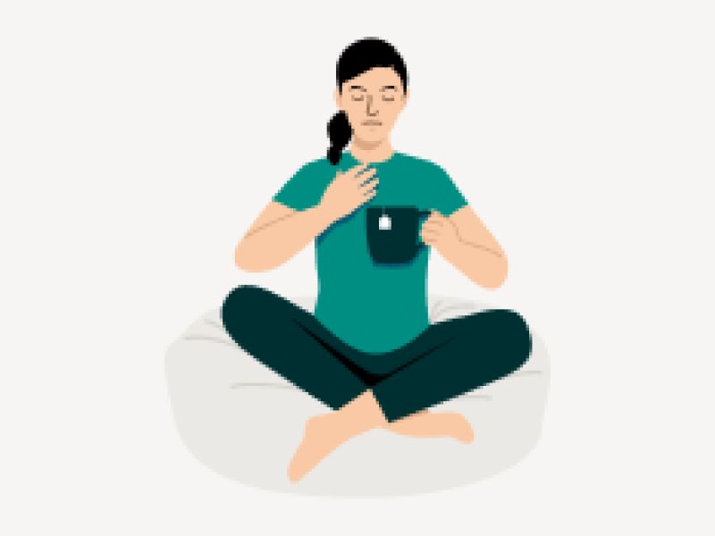 illustration of a woman holding a coffee mug