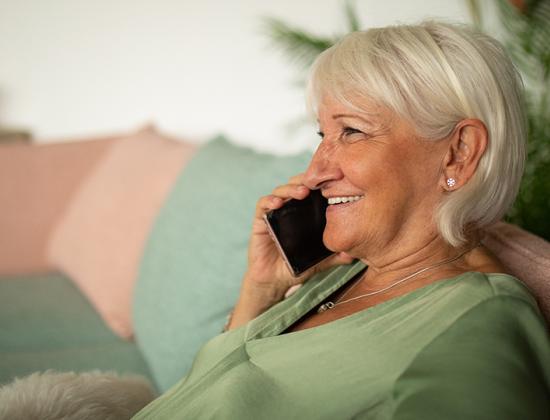 Woman talking on phone