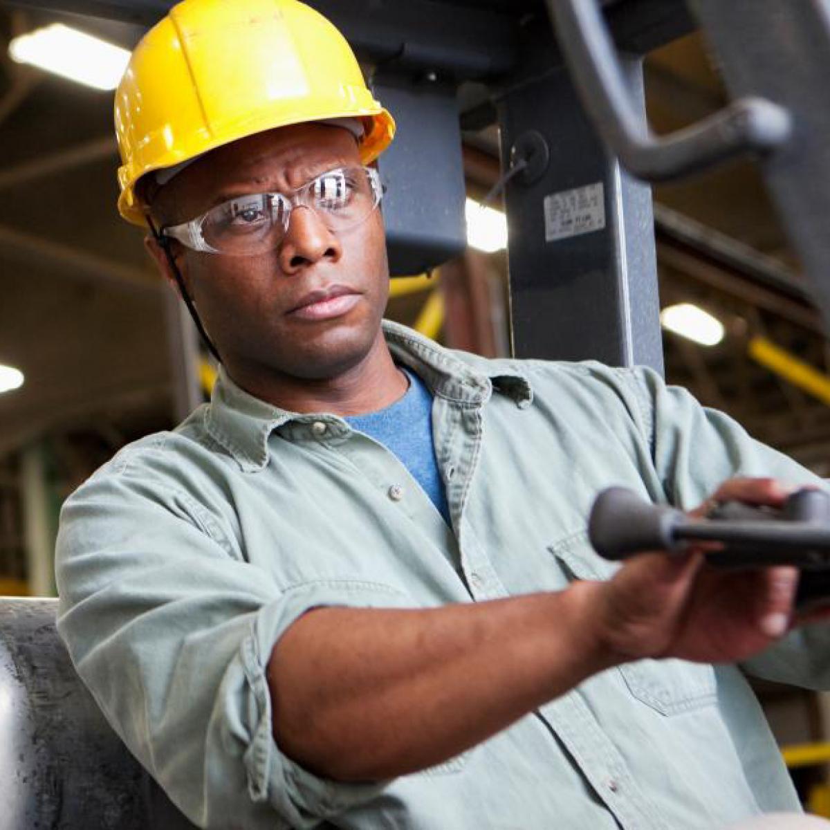 forklift operator at work