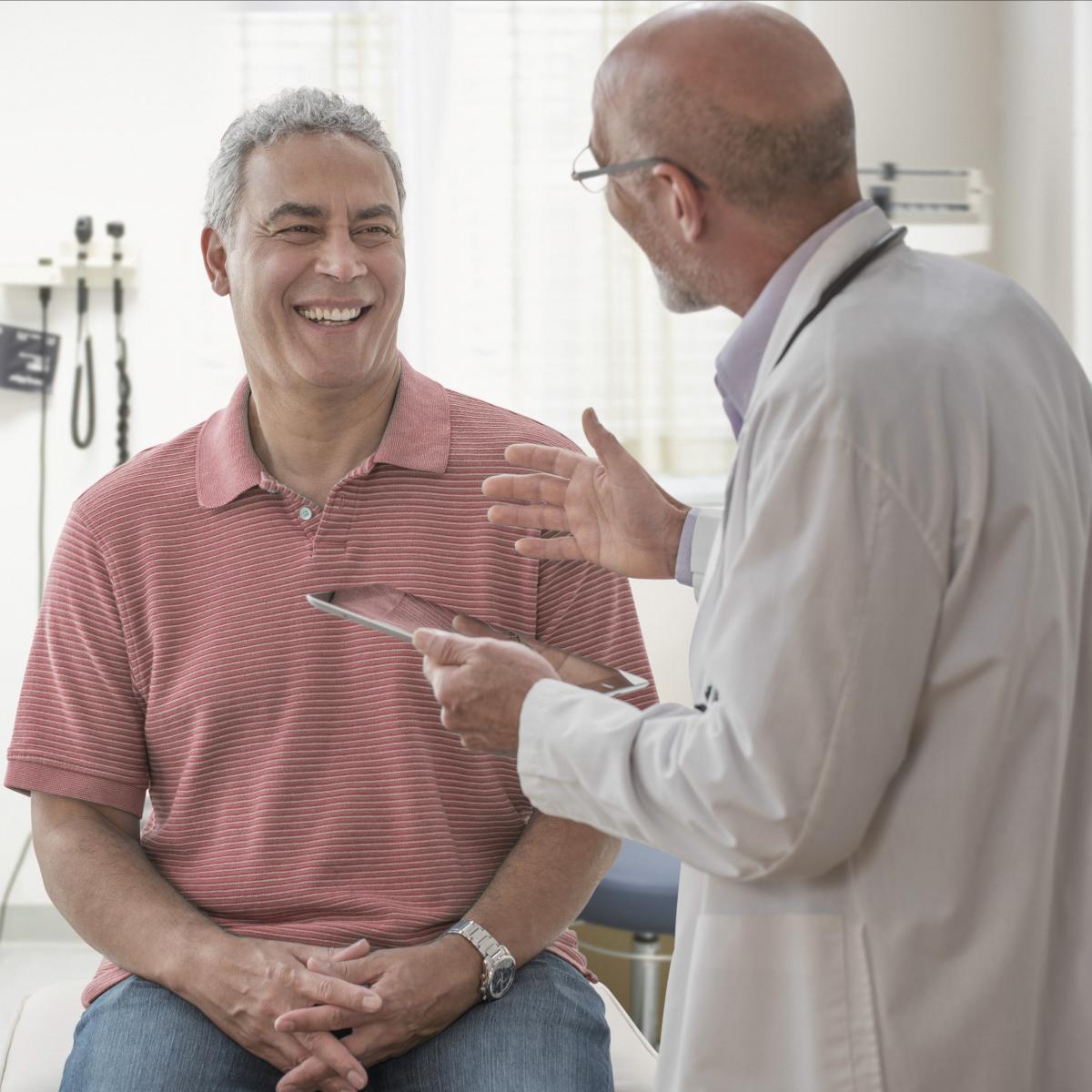 Doctor and patient retouched